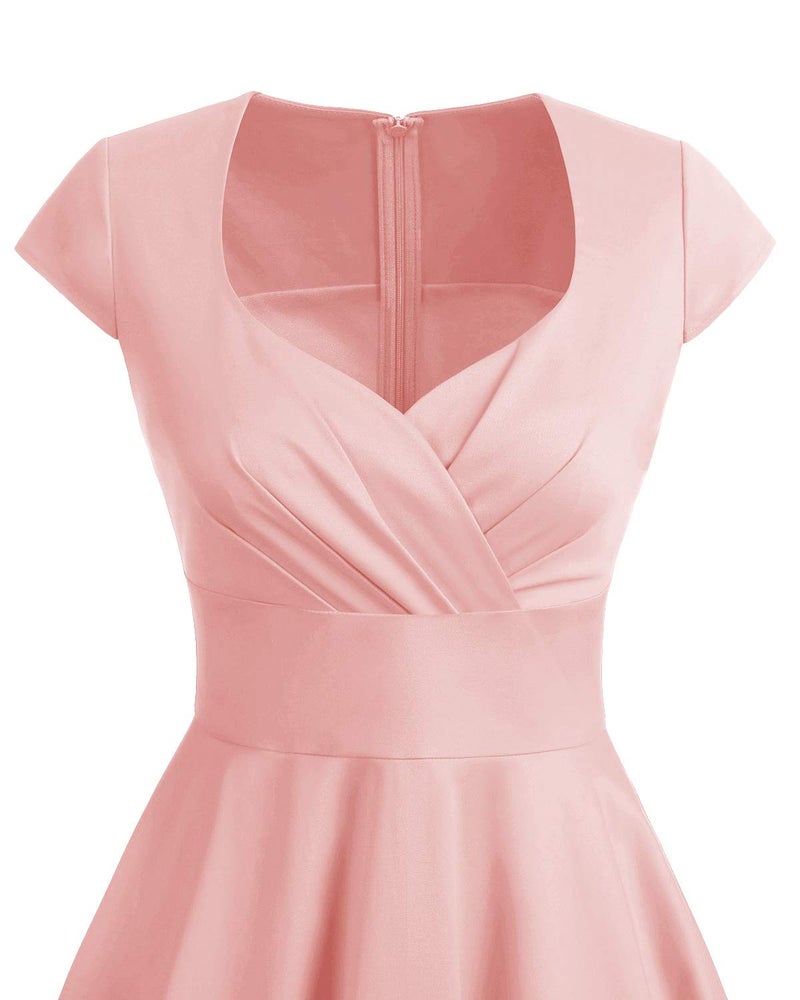 Bbonlinedress Womens Plus Size Pink Vintage Valentines Formal Cocktail Bridesmaid Prom Retro 50s Party Dress Blush 3XL - Image 5